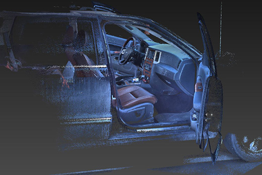 FARO 3D laser scan example, exterior and some interior of car.